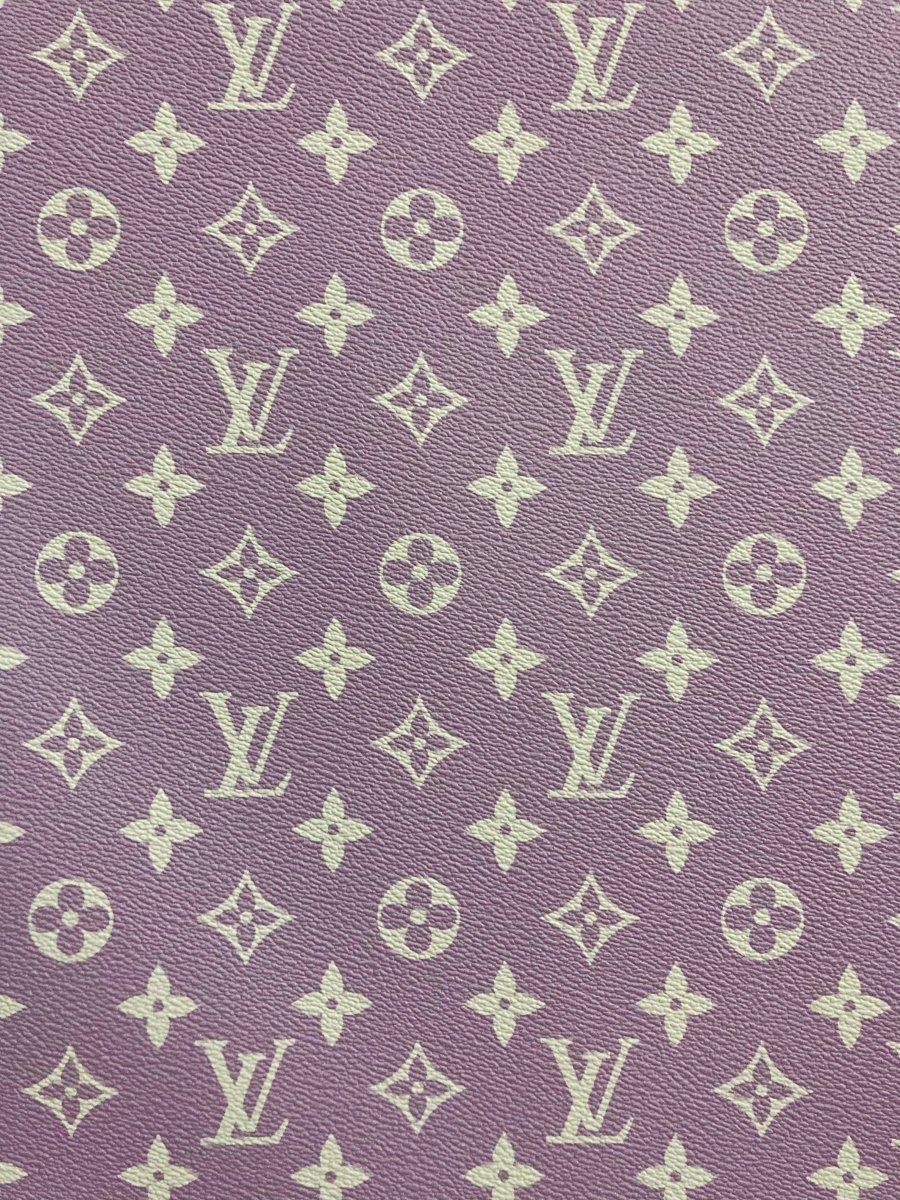 Custom Designer Leather Light Purple Lv for Sneaker Upholstery - mingfabricstore