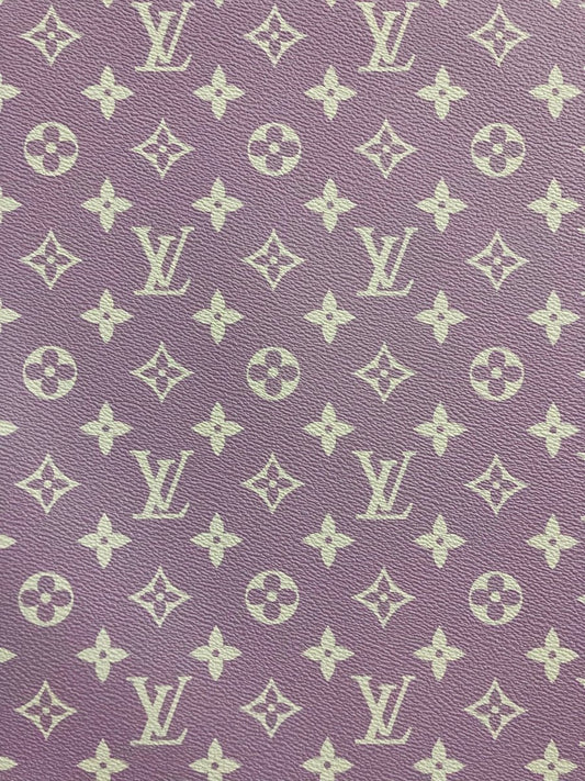 Custom Designer Leather Light Purple Lv for Sneaker Upholstery - mingfabricstore