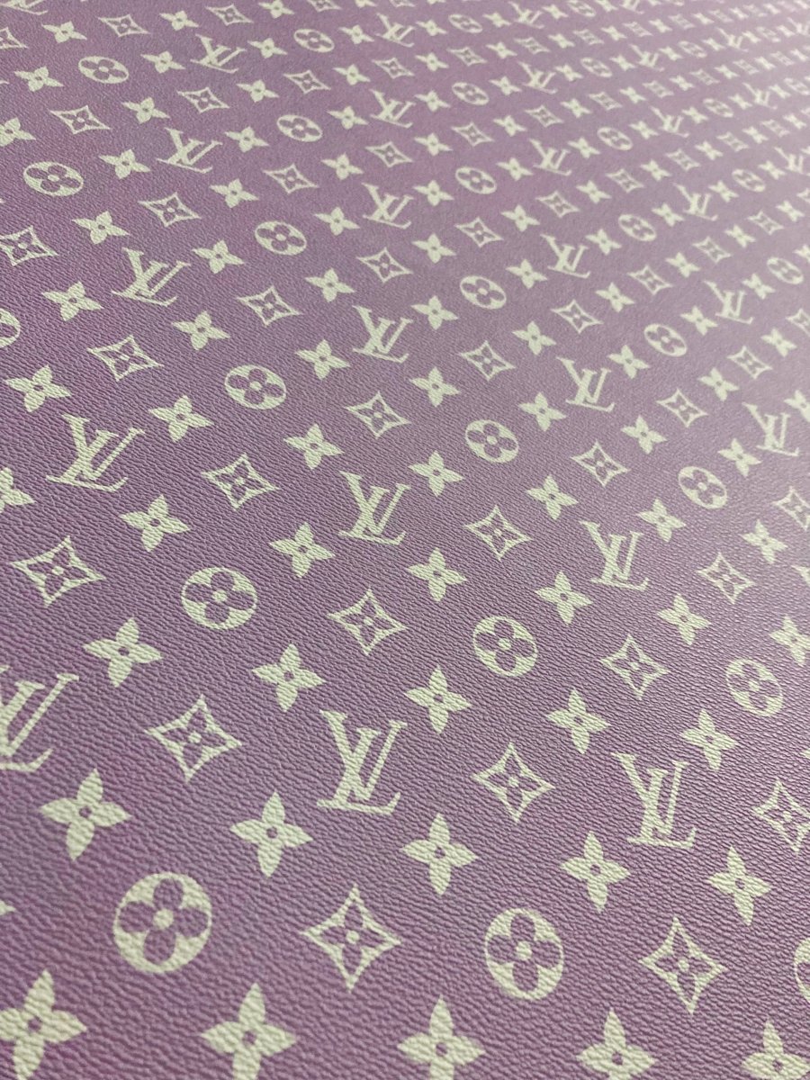 Custom Designer Leather Light Purple Lv for Sneaker Upholstery - mingfabricstore