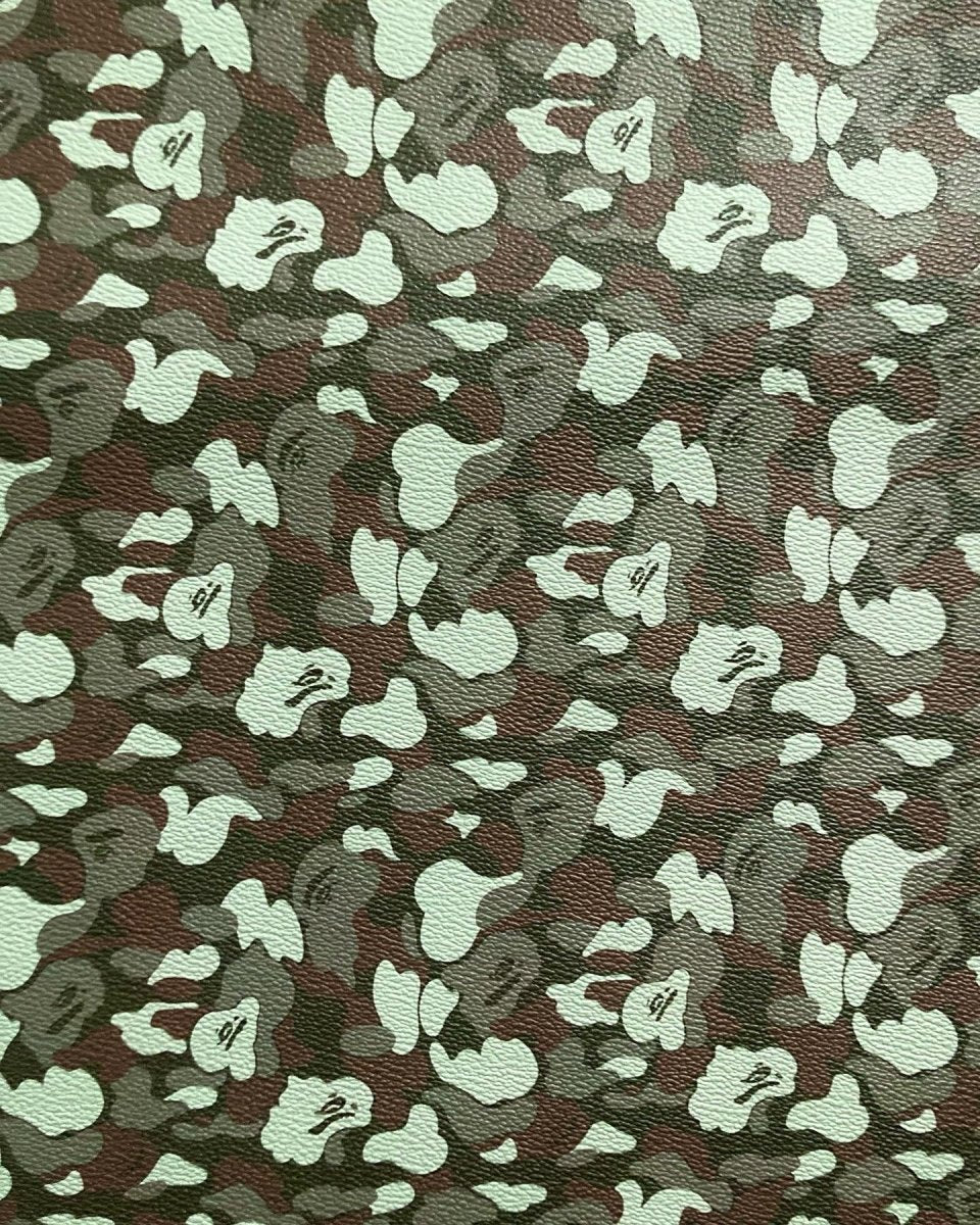 Custom Designer Leather Vintage Bape for Sneakers Upholstery - mingfabricstore