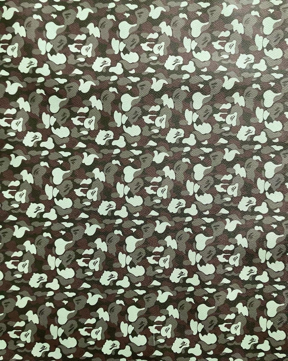 Custom Designer Leather Vintage Bape for Sneakers Upholstery - mingfabricstore