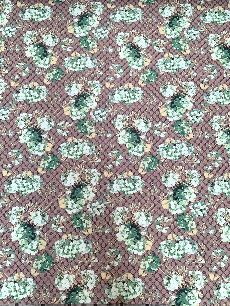 Custom Designer Vinyl Gucci Flower Leather Fabric Sold by Yard for DIY Sewing Sneakers Upholstery - mingfabricstore