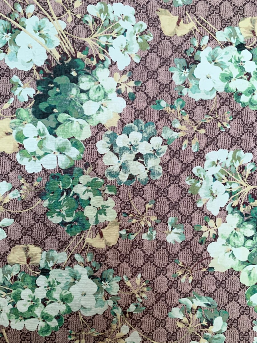 Custom Designer Vinyl Gucci Flower Leather Fabric Sold by Yard for DIY Sewing Sneakers Upholstery - mingfabricstore