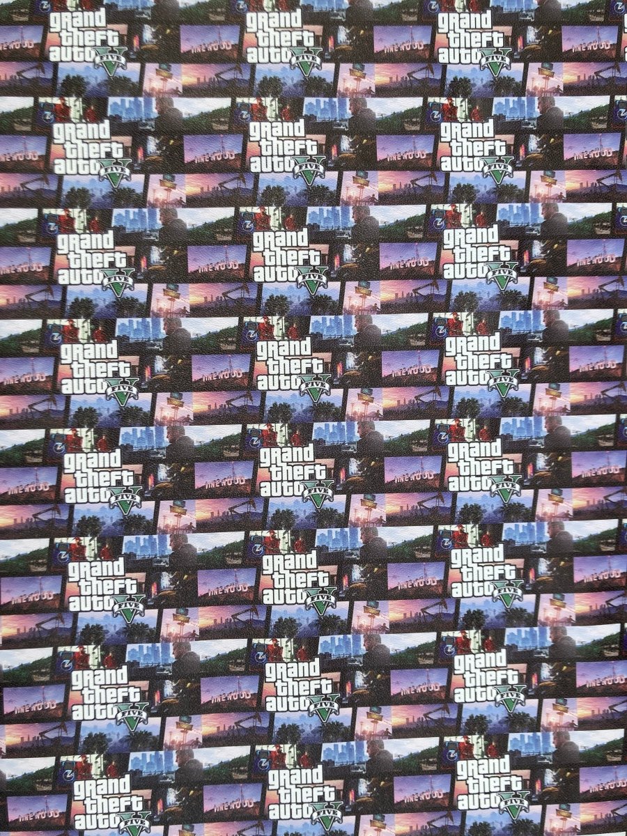 Custom DIY R - Star GTA5 Game Vinyl Leather for Sneakers Handmade - mingfabricstore