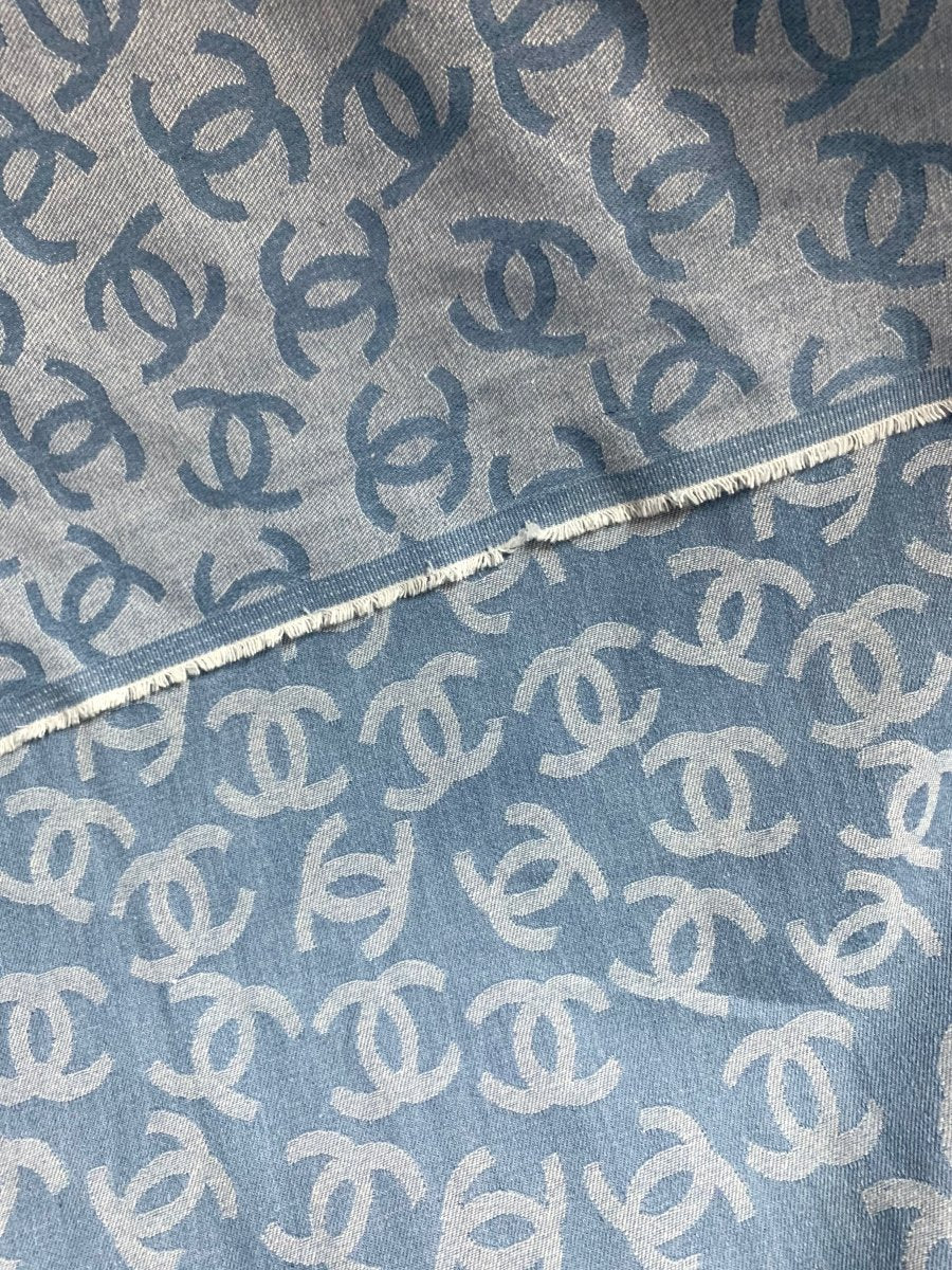 Custom Fabric Washed Denim Chanel for Handmade Sneakers Apparel Upholstery - mingfabricstore