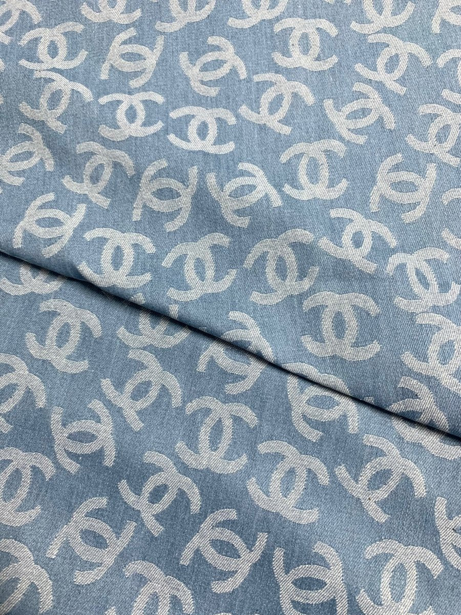 Custom Fabric Washed Denim Chanel for Handmade Sneakers Apparel Upholstery - mingfabricstore