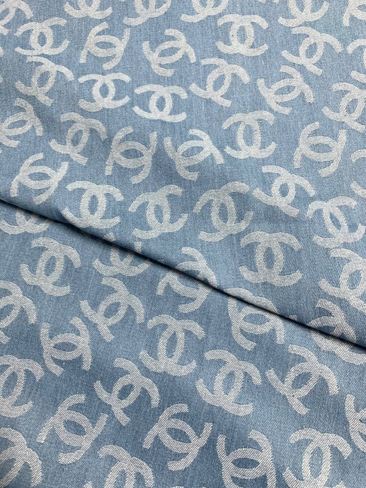 Custom Fabric Washed Denim Chanel for Handmade Sneakers Apparel Upholstery - mingfabricstore
