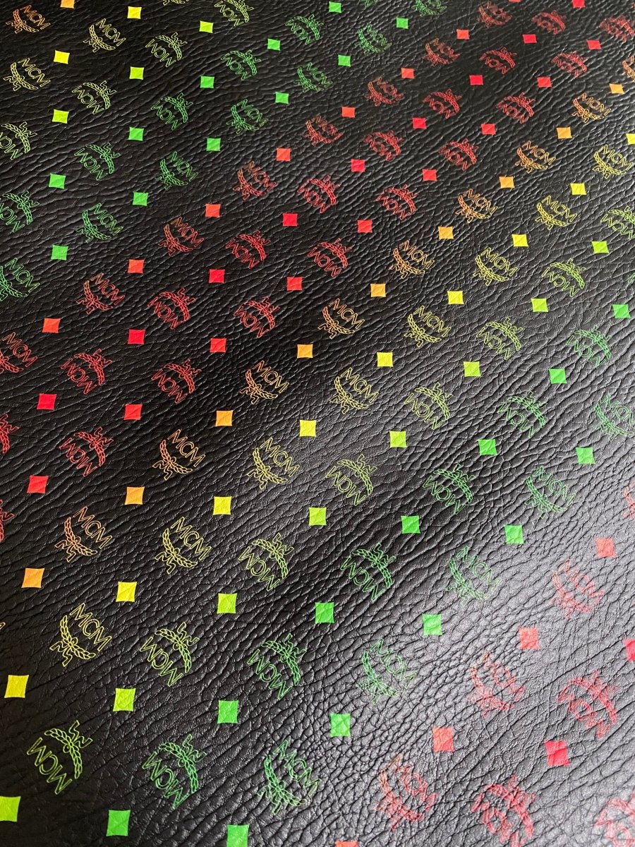 Custom Faux Leather Colorful MCM Material for DIY Sewing Upholstery Projects - mingfabricstore