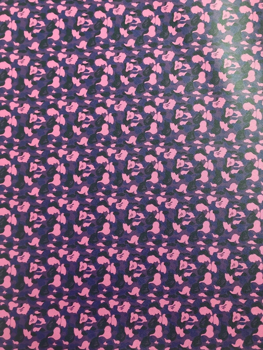 Custom Handmade DIY Leather Purple Bape for Sneakers Upholstery - mingfabricstore