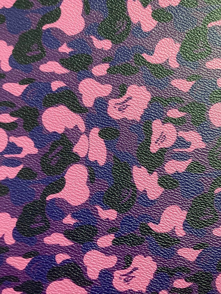 Custom Handmade DIY Leather Purple Bape for Sneakers Upholstery - mingfabricstore