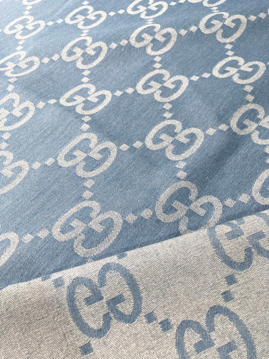 Custom Handmade Light Denim Big Gucci for Jacket - mingfabricstore