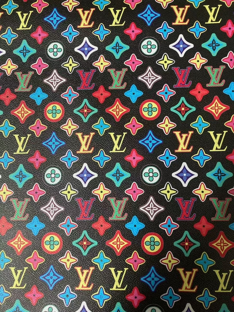 Custom Handmade Vintage Monogram LV Vinyl for Custom Sneakers Upholstery - mingfabricstore