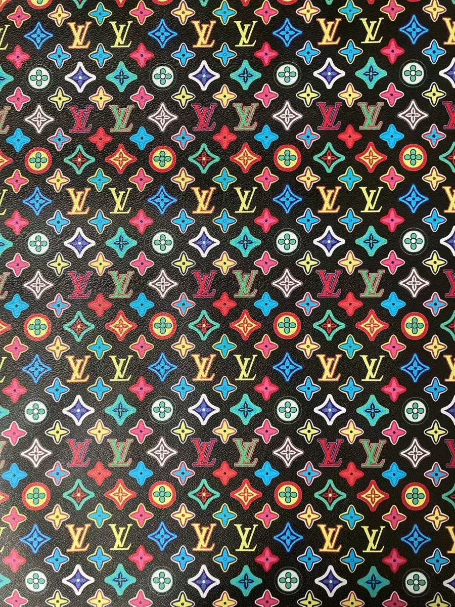 Custom Handmade Vintage Monogram LV Vinyl for Custom Sneakers Upholstery - mingfabricstore
