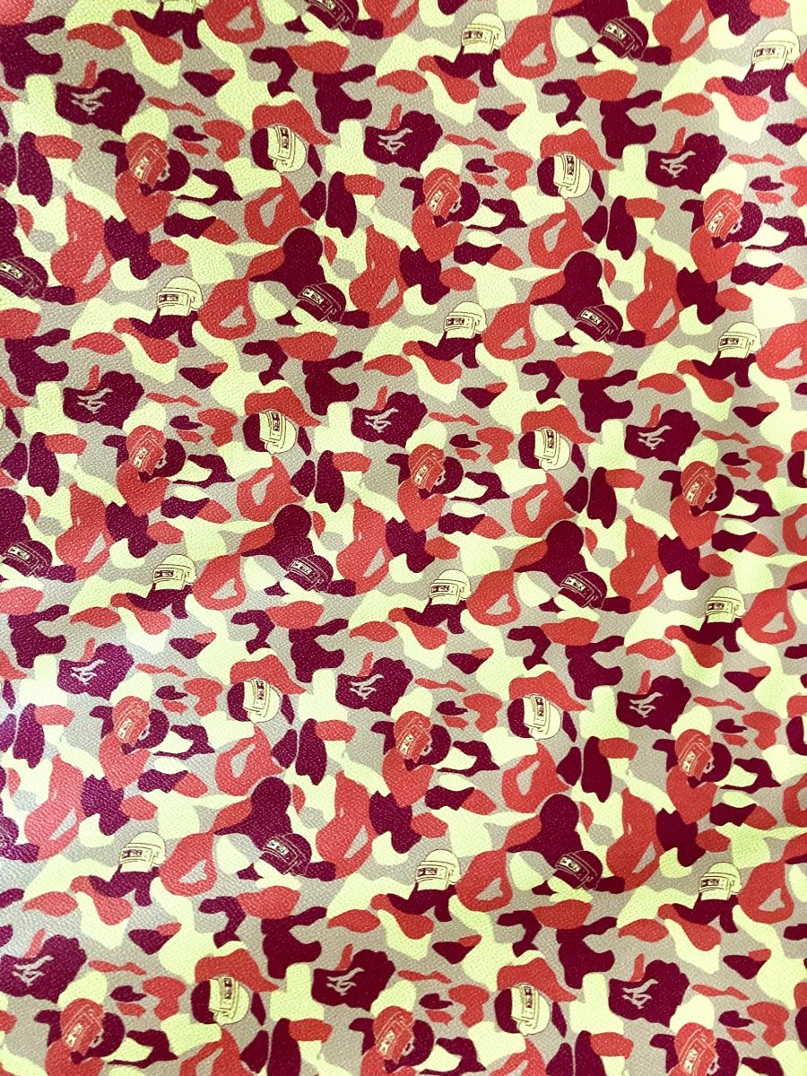 Custom Leather Material Orange Bape Handcraft Sneakers - mingfabricstore