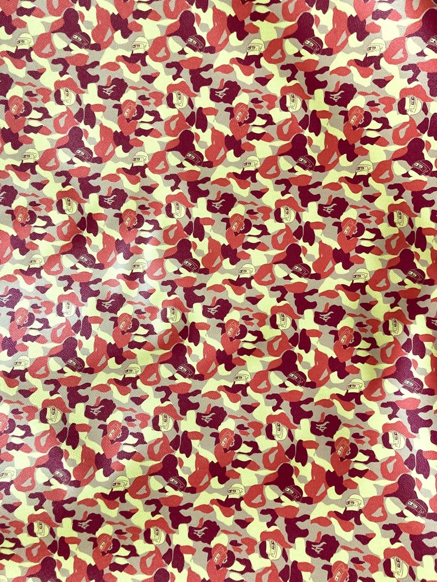 Custom Leather Material Orange Bape Handcraft Sneakers - mingfabricstore