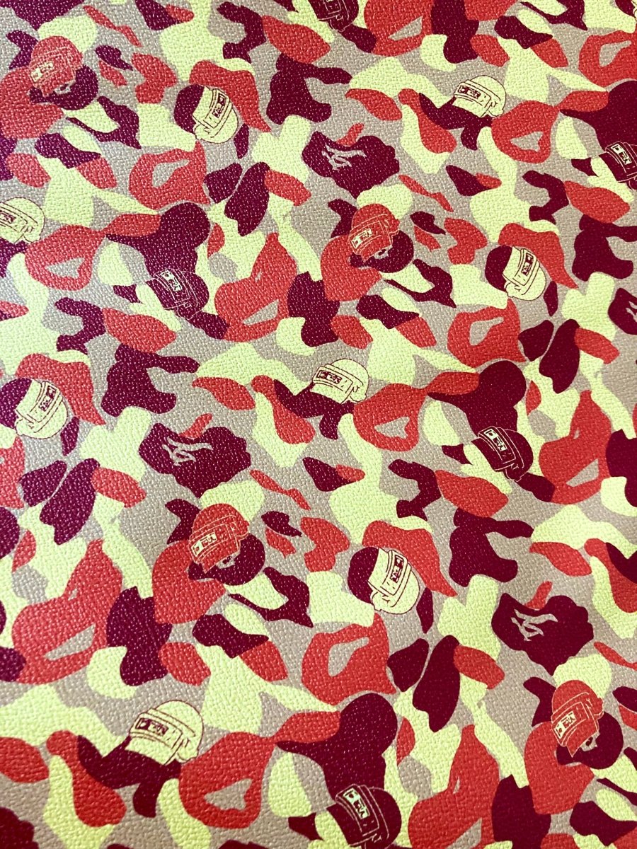 Custom Leather Material Orange Bape Handcraft Sneakers - mingfabricstore