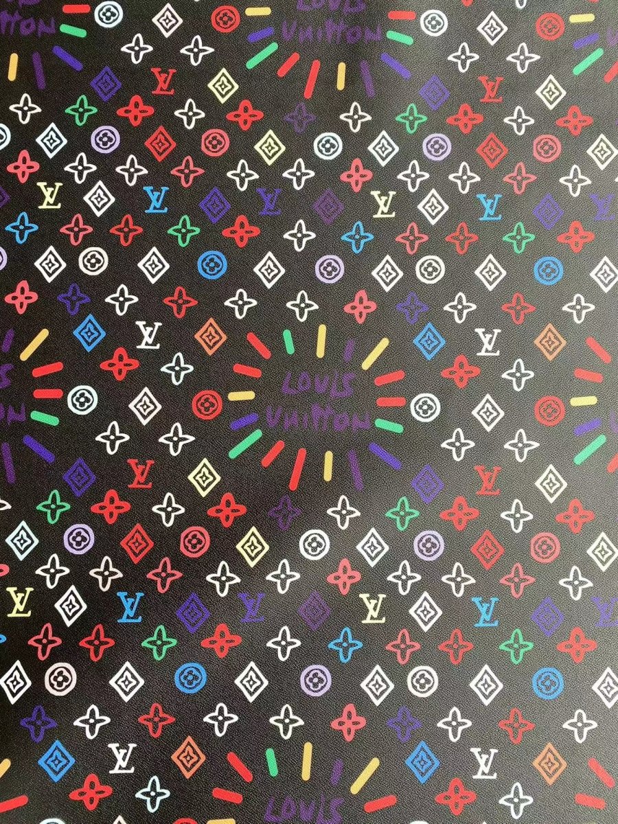 Custom LV Louis Vuitton Designer Faux Leather Fabric for Handmade Sewing Upholstery - mingfabricstore
