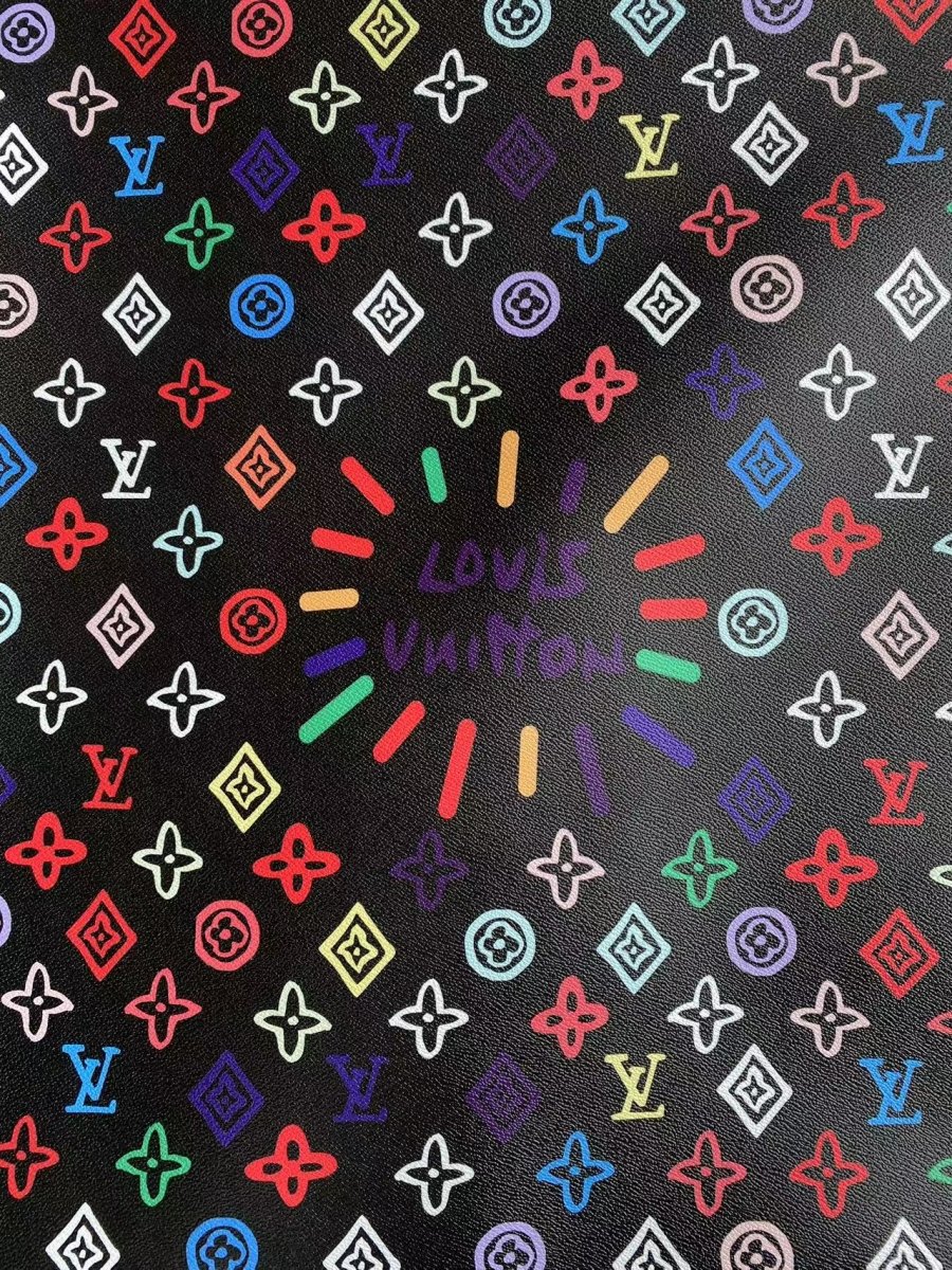 Custom LV Louis Vuitton Designer Faux Leather Fabric for Handmade Sewing Upholstery - mingfabricstore