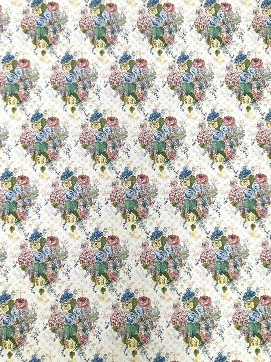 Custom Material Floral LV Vinyl for Sneakers Upholstery Handmade - mingfabricstore