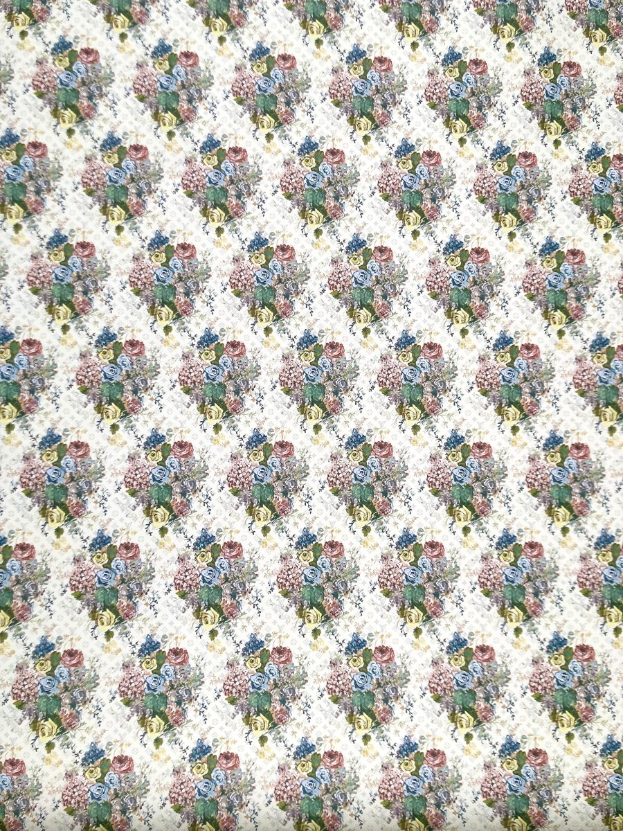 Custom Material Floral LV Vinyl for Sneakers Upholstery Handmade - mingfabricstore