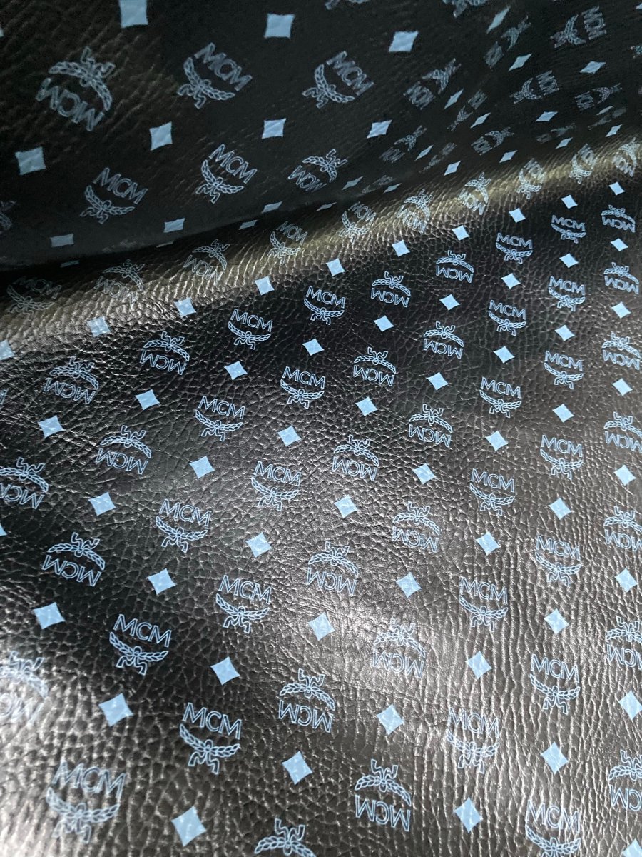 Custom Material Handmade Fabric Black MCM Vinyl - mingfabricstore