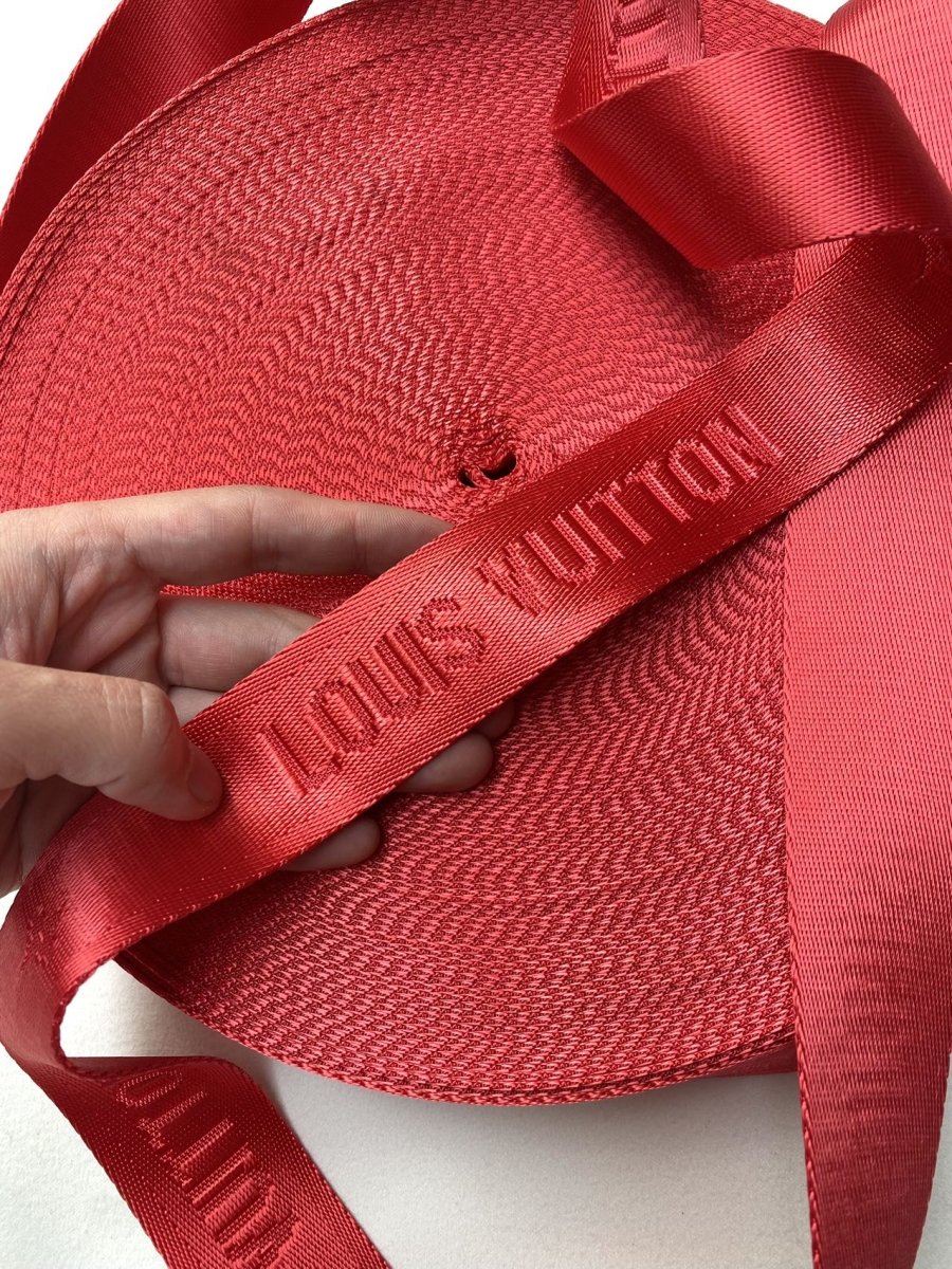 Custom Red LV Straps for Handmade DIY Bag Repair - mingfabricstore
