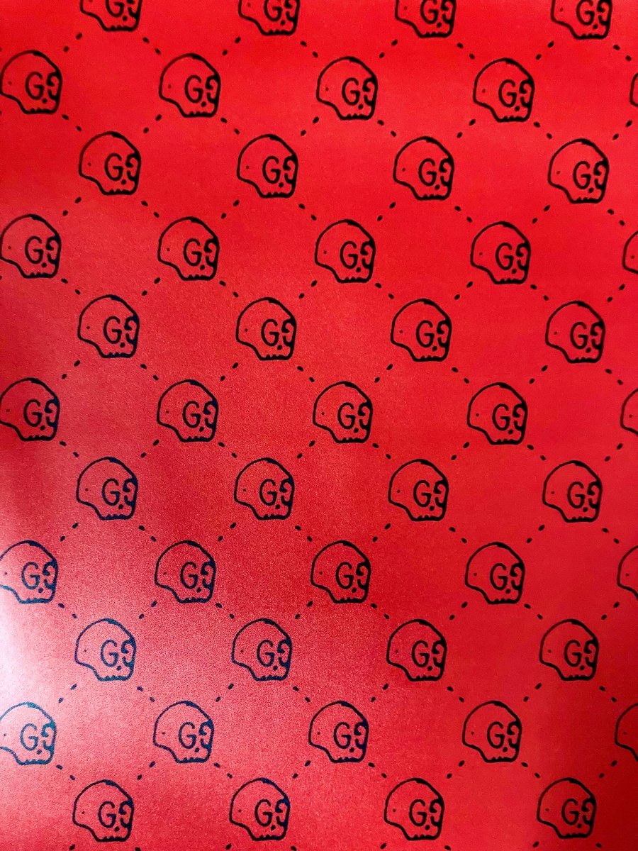 Custom Red Skull Gucci GG Leather for Handmade Upholstery - mingfabricstore