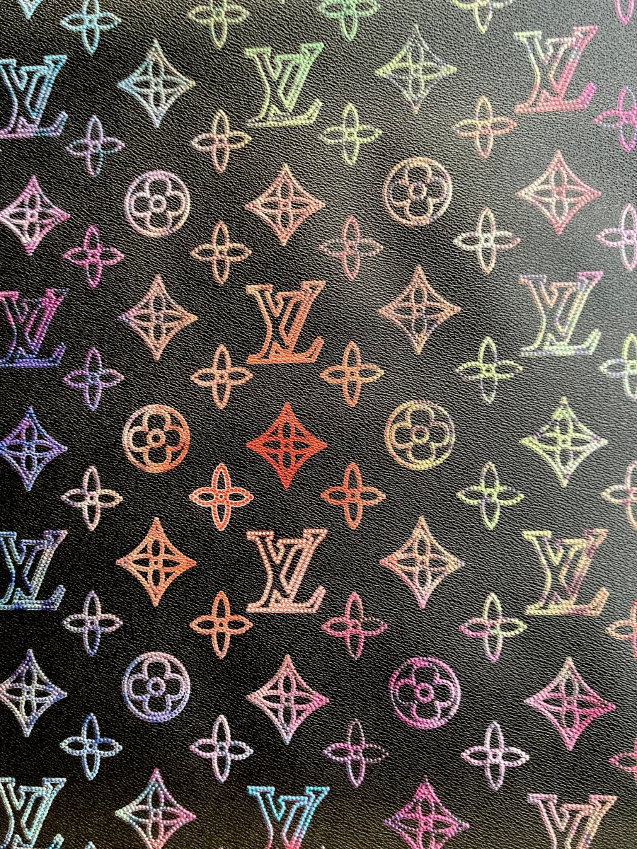 Custom Vinyl Colorful LV Monogram Leather for DIY Handmade Crafts - mingfabricstore