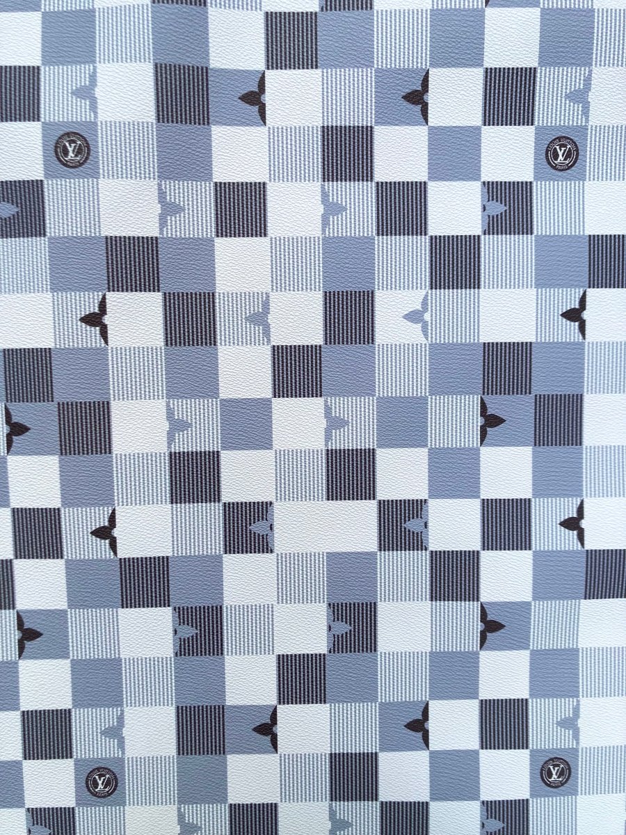 Custom Vinyl Elegant Damier for DIY Handmade Sneakers Upholstery - mingfabricstore