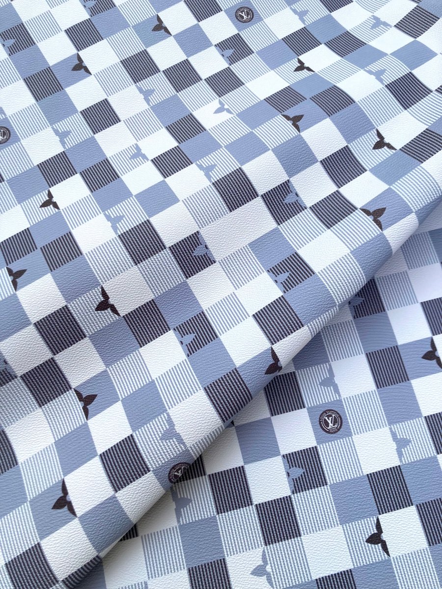 Custom Vinyl Elegant Damier for DIY Handmade Sneakers Upholstery - mingfabricstore