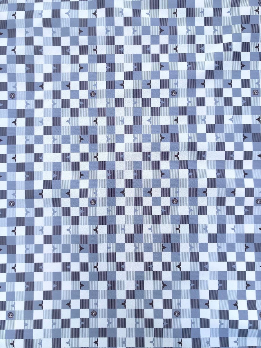 Custom Vinyl Elegant Damier for DIY Handmade Sneakers Upholstery - mingfabricstore