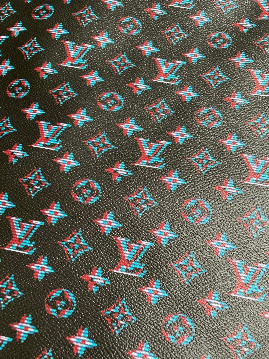 Cyberpunk Shadow LV Leather Vinyl Fabric for Handcraft - mingfabricstore