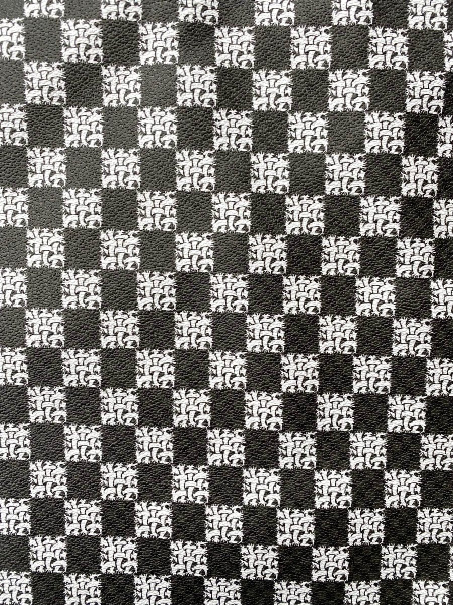 Damier Check Designer Leather Fabric for Custom Sewing Project DIY - mingfabricstore