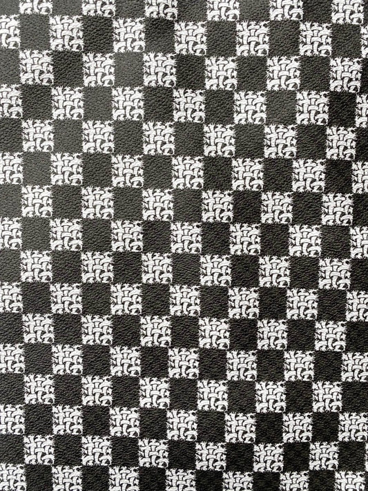 Damier Check Designer Leather Fabric for Custom Sewing Project DIY - mingfabricstore