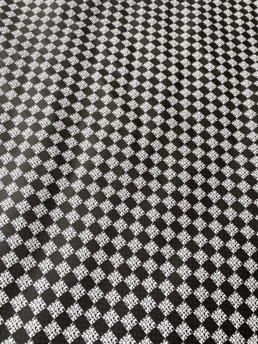 Damier Check Designer Leather Fabric for Custom Sewing Project DIY - mingfabricstore