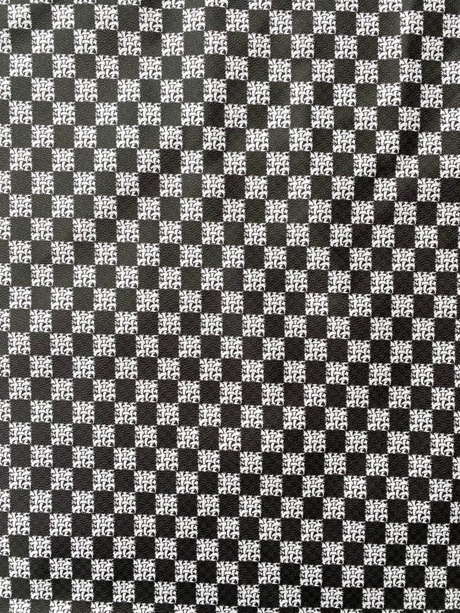 Damier Check Designer Leather Fabric for Custom Sewing Project DIY - mingfabricstore