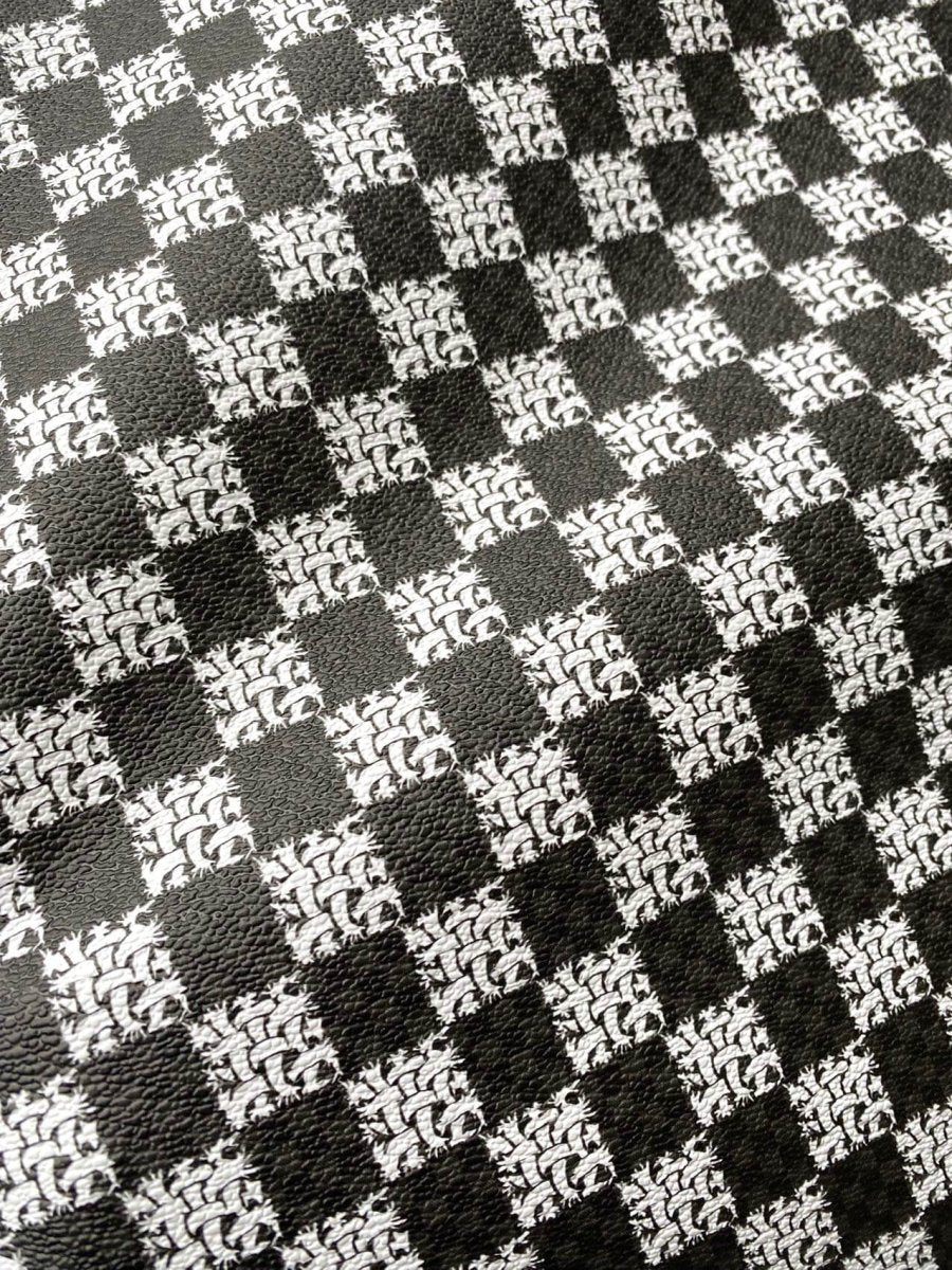 Damier Check Designer Leather Fabric for Custom Sewing Project DIY - mingfabricstore