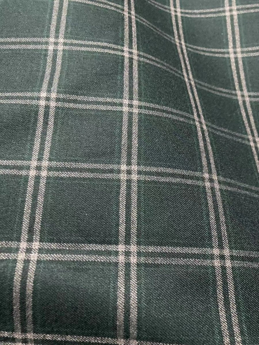 Dark Green Premium Check Fabric - mingfabricstore