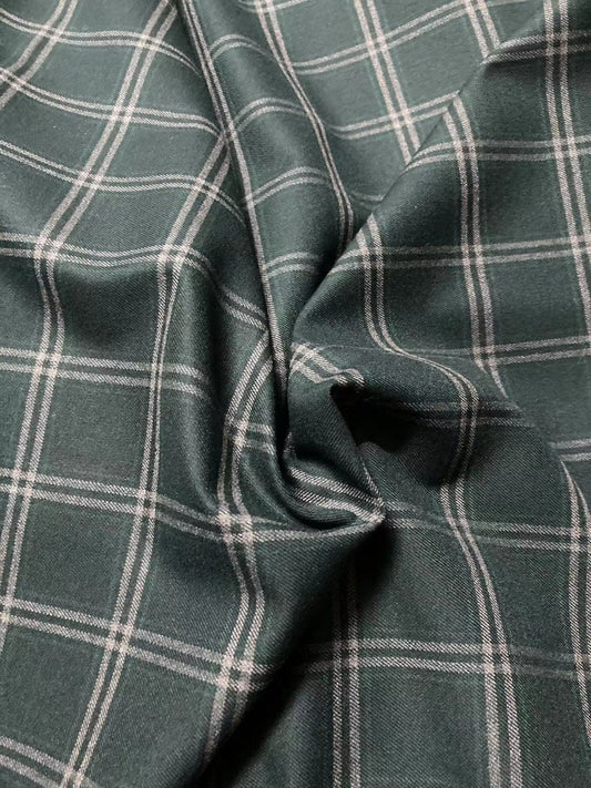 Dark Green Premium Check Fabric - mingfabricstore