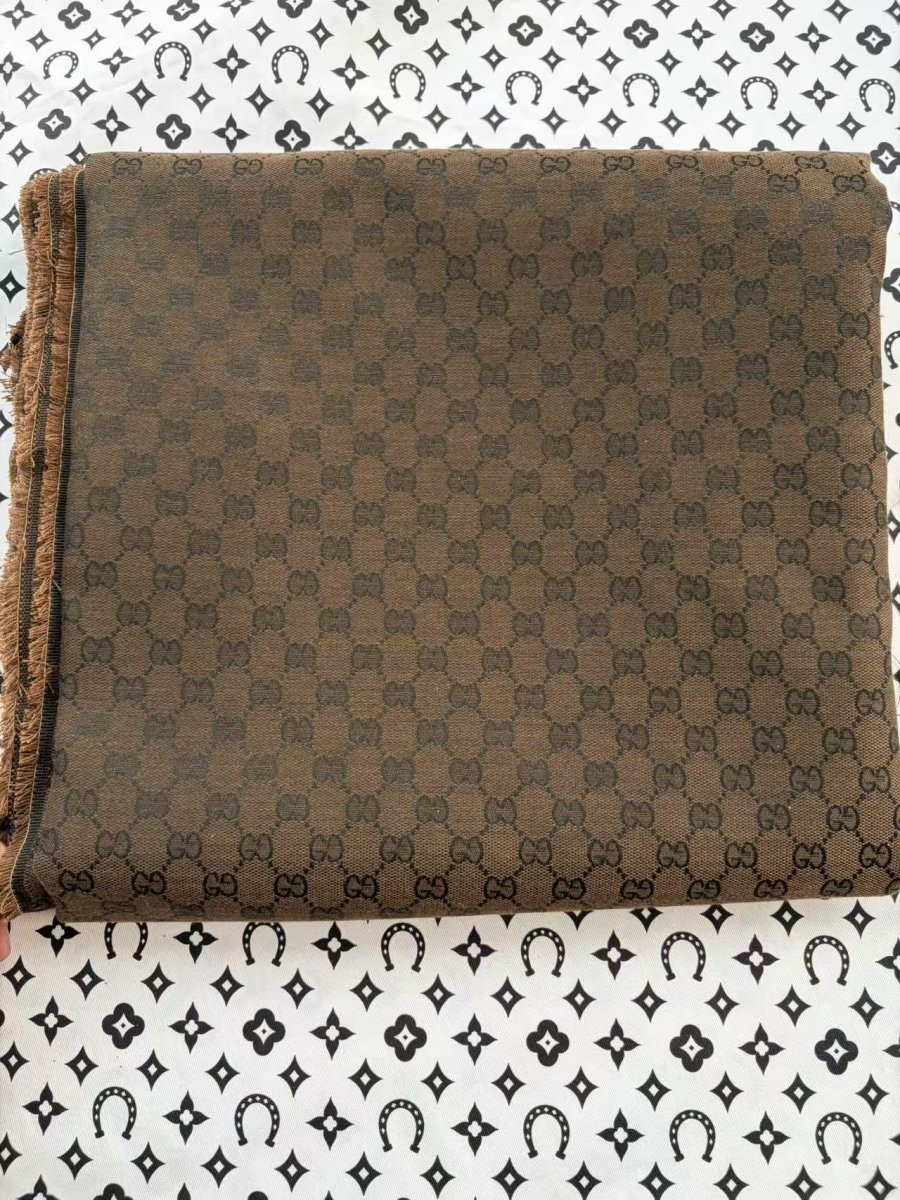 Dark Tan Gucci Jacquard Sewing Fabric for DIY Crafts Custom Sneaker - mingfabricstore