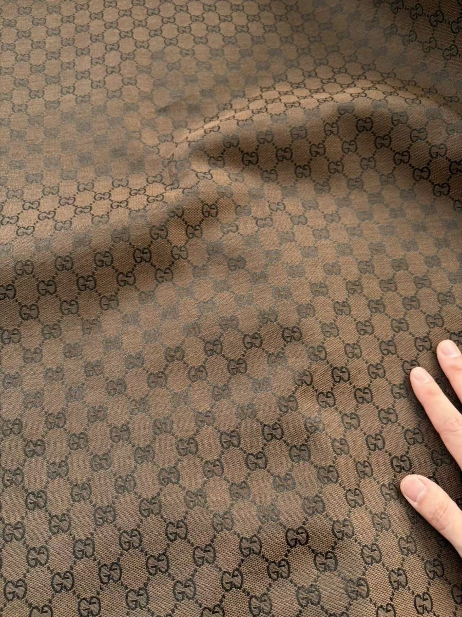 Dark Tan Gucci Jacquard Sewing Fabric for DIY Crafts Custom Sneaker - mingfabricstore