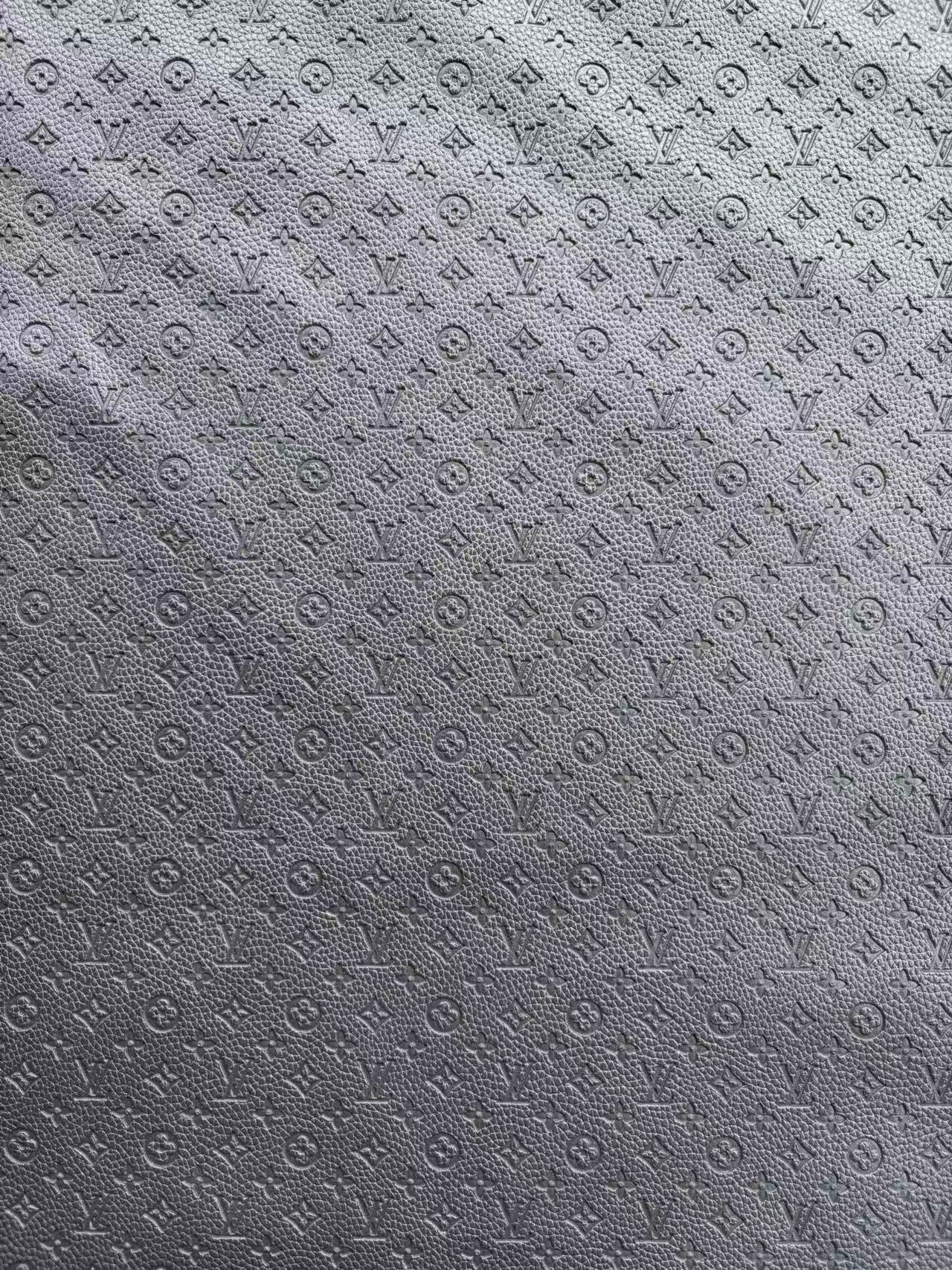 Silver Small LV Embossed Leather for DIY Helmet Sneaker
