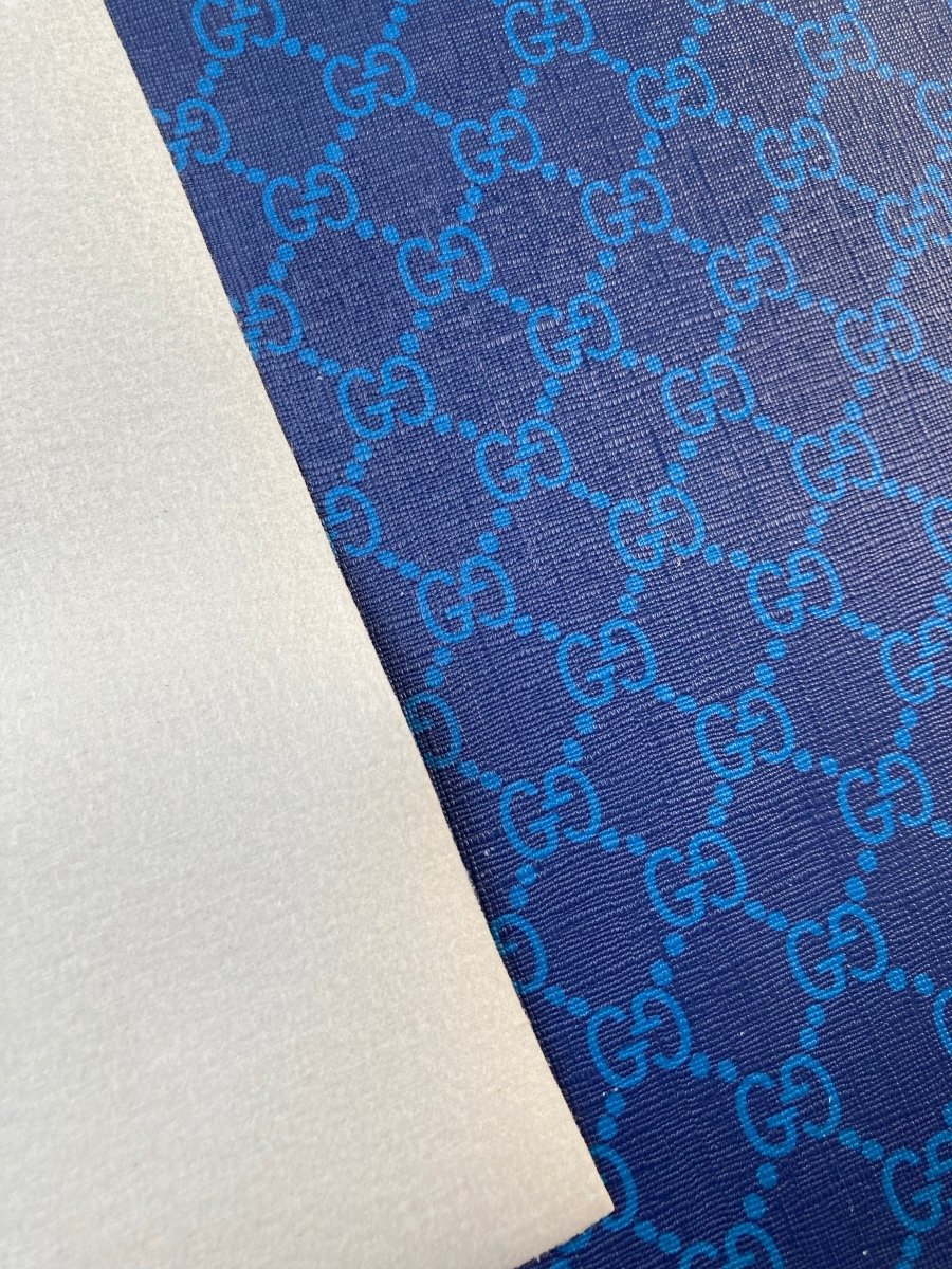 Deep Blue Gucci Leather for Custom Sneaker Furniture - mingfabricstore