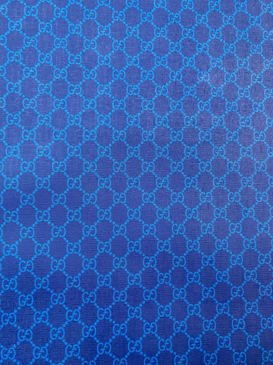 Deep Blue Gucci Leather for Custom Sneaker Furniture - mingfabricstore