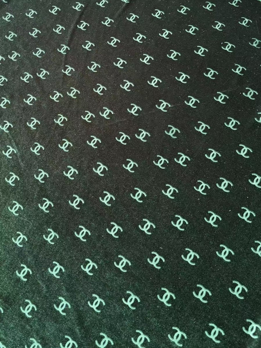 Deep Green Chanel Sneaker Velvet for DIY Crafts Upholstery - mingfabricstore