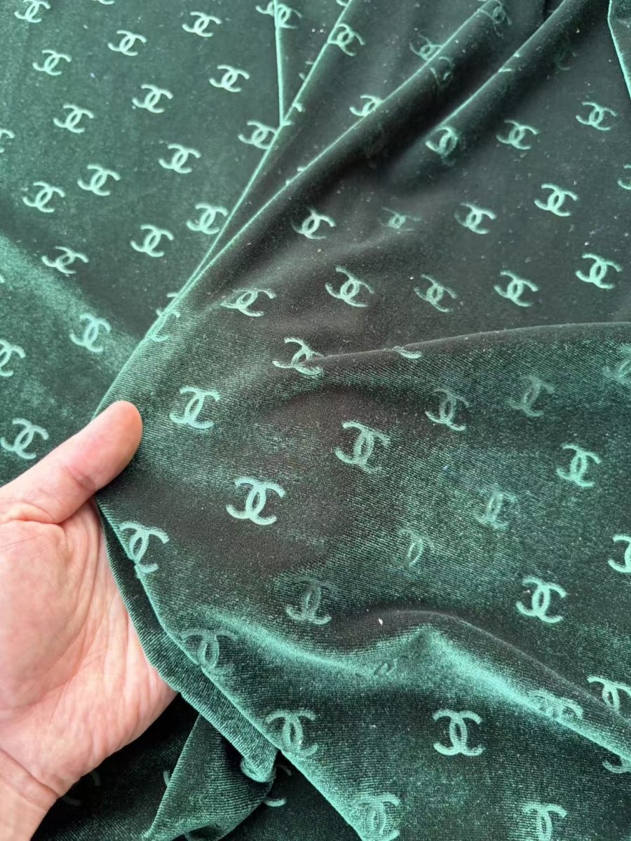 Deep Green Chanel Sneaker Velvet for DIY Crafts Upholstery - mingfabricstore