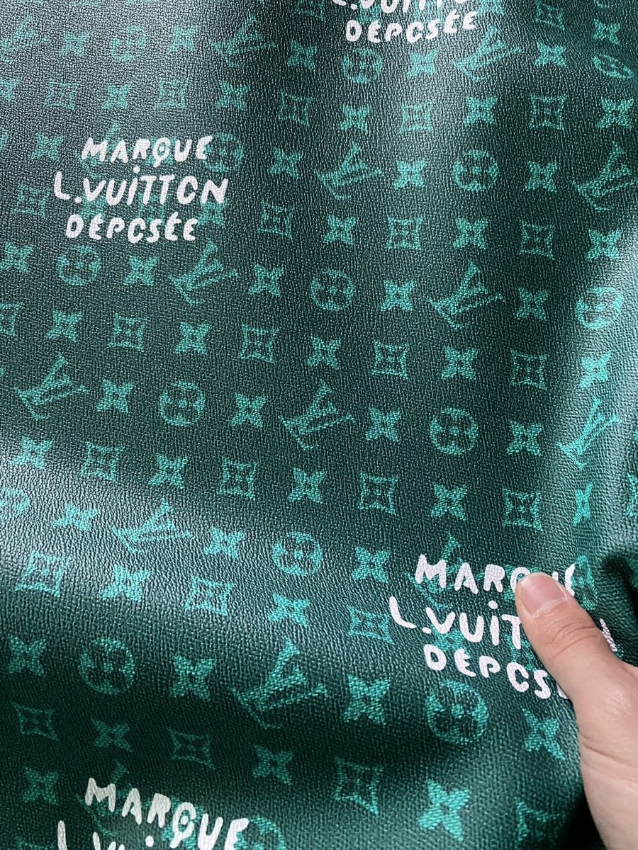 Deep Green LV Louis Vuitton Monogram Custom Leather for Sneaker Shoes - mingfabricstore