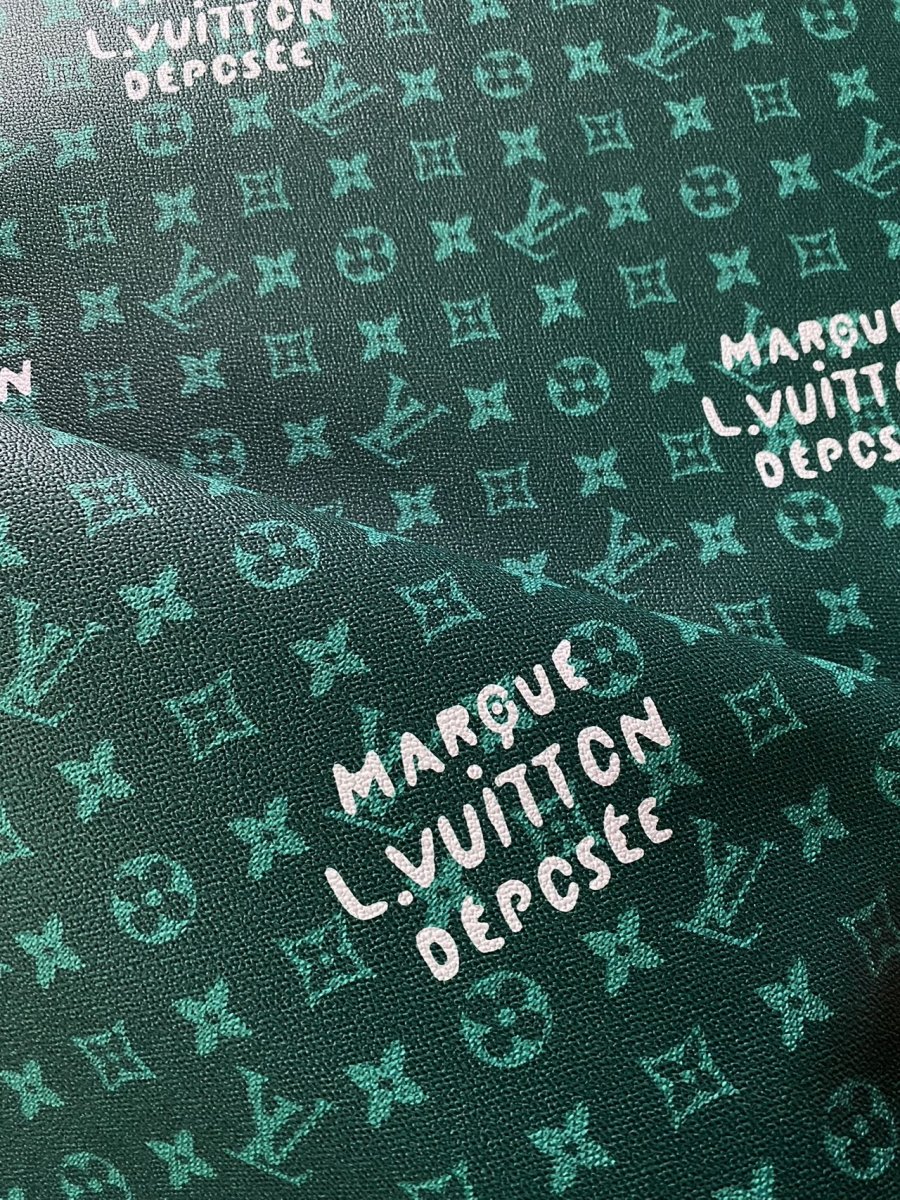 Deep Green LV Louis Vuitton Monogram Custom Leather for Sneaker Shoes - mingfabricstore
