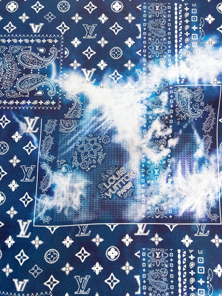 Denim Dye LV Custom Craft Vinyl Leather - mingfabricstore