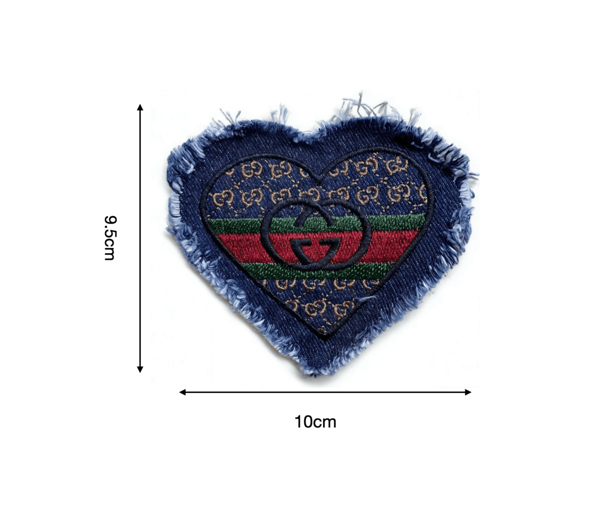 Denim Heart Embroidery Gucci Tiffany Patches Custom Clothing Jackets - mingfabricstore